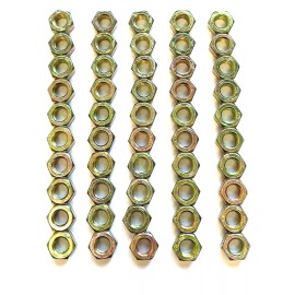 Brighton 5/16-18 GRADE 8 HEX NUT - YELLOW ZINC PLATED - UNC- 50 PIECES PER PACK