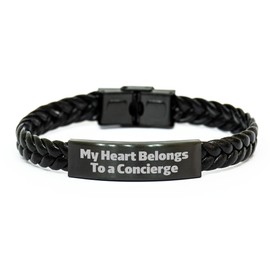 My Heart Belongs To A Concierge Funny Gifts for Her Concierge Wife Christmas Memorable Presents featuring Braided Leather Concierge Gifts for the Woman Who Enjoys Luxury Service