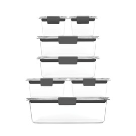 Rubbermaid Brilliance Food Storage Containers, 14 Piece Plastic Containers with Lids, BPA-Free, Leak Proof, Clear