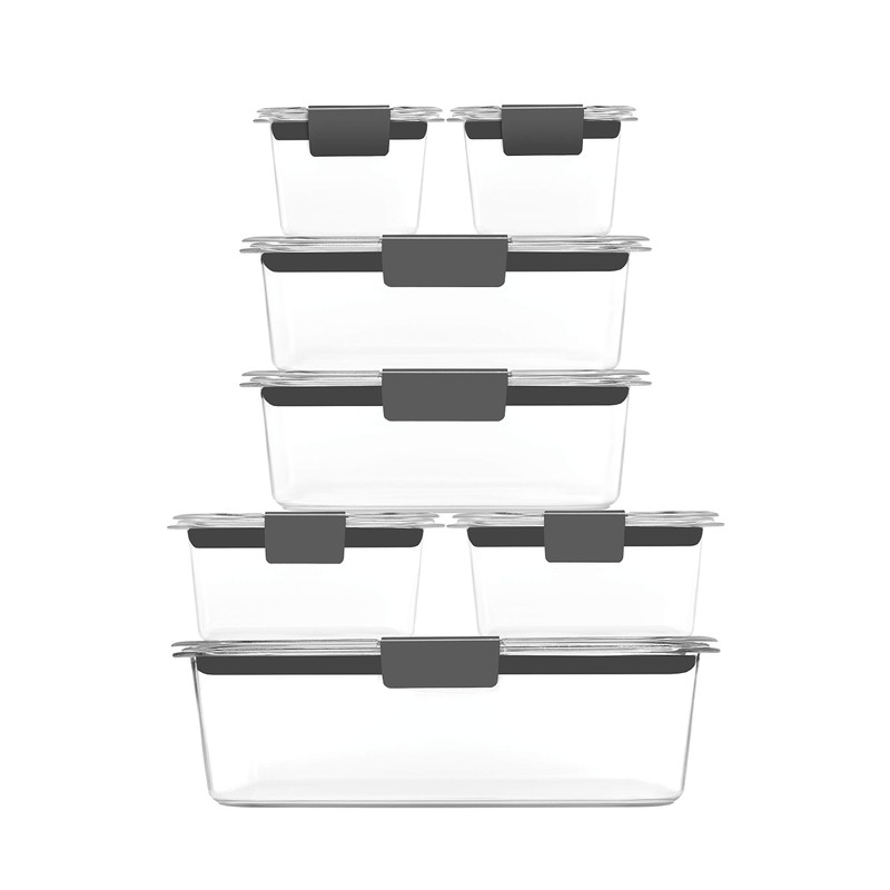 Rubbermaid Brilliance Food Storage Containers, 14 Piece Plastic Containers with
