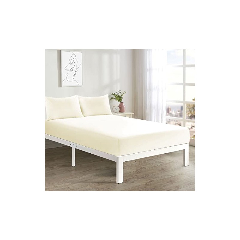 Fitted Bed Sheet With FREE MATCHING 2 X PILLOW CASES