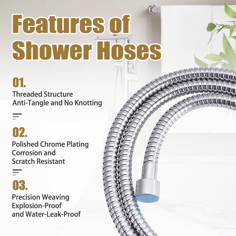 Replacement for Grohe 28143000 26994000 Metal Longlife Shower Hose, 59"