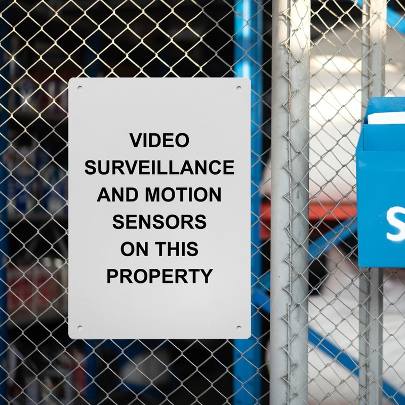 Video Surveillance And Motion Sensors Sign, 8.5 x 11 in"