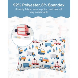 ALVABABY Toddler Pillowcases Stretchy Soft Kids Pillow Cover 2 Pack Fit 13"x 18" or 12"x16" Envelope for Girl Boy Sleepy Travel 2TPE22-CA