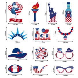 4th of July American USA Independence Day Photo Booth Props, 26 Pcs Funny Fourth of July Picture Props for 4th of July Party Decorations