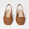 The Drop Women's Palma Woven Slingback Flat, Cognac Woven, 7