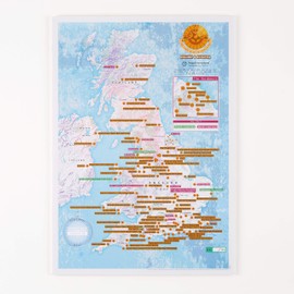 Maps International Scratch Off Marathon Map - UK & Ireland Poster - gifts for runners - 42 x 30cm 50 Years of Map Making