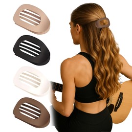 Flat Hair Clips for Women, Flat Hair Claw Clips, 4 PCS Curved Design French Barrette Accessories, Claw Clip for Thin Hair Thick Hair for Women Girls