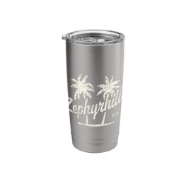 Zephyrhills Florida Vintage 70s Palm Trees Graphic Stainless Steel Insulated Tumbler