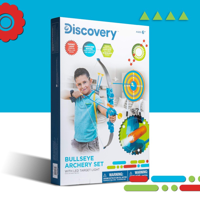 Discovery Kids Bullseye Outdoor Archery Set with LED Target Light-Up