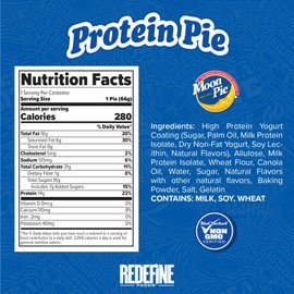 Redefine Foods Protein Pie, MoonPie, Vanilla - 8 Count - 14g of Protein Per Serving - Non-GMO