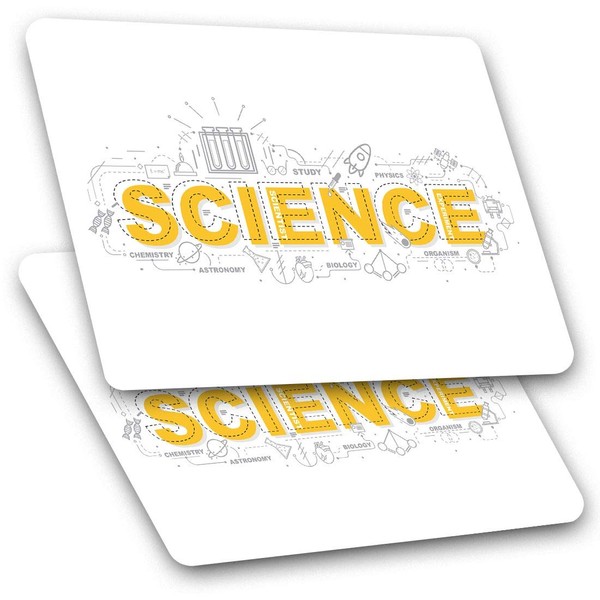 Rectangle Stickers (Set of 2) 10cm - Science Chemistry Biology