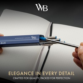 Wordsworth and Black Rollerball Pen Refills [Blue], Set of 4, Replaceable Refills - Fine Tip, Quick Drying Blue Ink, Standard Size Rollerball Pens, Smooth Writing