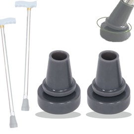3/4" Crutch Walking Cane Tips - Replacement Feet Drive Cane Pad for Walking Stick, 360 Degrees Rotating Anti-Slip, 2 Pcs