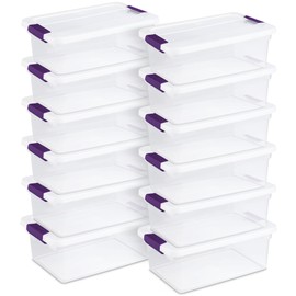 Sterilite 12-Pack 15 Quart ClearView Latch Box, Stackable Organizer Bins with Latching Lids - Clear Plastic Organization Containers for Closet, Bedroom, Shelving Units and Everyday Home Storage