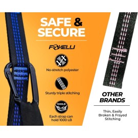 Foxelli Hammock Straps XL - 20FT Long Combined, Heavy Duty
