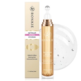 RONKIE Eye Cream for Dark Circles: Under Eye Cream with Retinol Caffeine - Reduces Under Eye Bags and Fine Lines (Gold, 15ML)