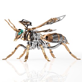 UKSP.LONGPIN Bumblebee 3D Metal Puzzle for Adult-Brain Teaser Jigsaw/Bird Mantel、Credenza Decor Pieces/Erector Sets/Brass Statue Blocks/Toys for Treating ADHD, Gift for Autistic Teenager (Rose-Gold)