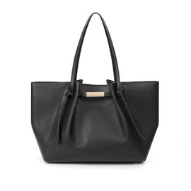 JQWSVE Faux Leather Tote Bag for Women Designer Shoulder Handbags Large Capacity Work Tote Bag Trendy Luxury Hobo Handbag (Black)