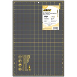 OLFA 12" x 18" Self Healing Double Sided Rotary Mat (RM-CG-01/GRY) - Double Sided 12x18 Inch Cutting Mat with Grid (Gray)