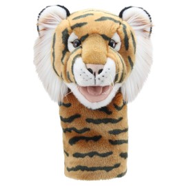 The Puppet Company Tiger Hand Puppet - Vibrant Orange, Playful Design for Kids - Movable Mouth, Bold Black Stripes, and Fierce Features – Perfect Toy for Role Play and Adventure – Unisex - 36cm