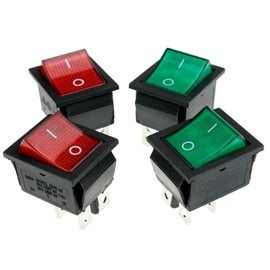 YINETTECH 250v High Current 4Pin On/Off Rectangle Rocker Switch Welding Machine Welder