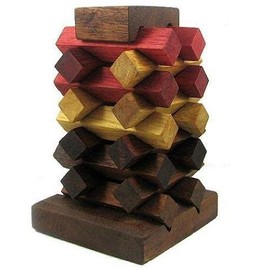Winshare Puzzles and Games Raising Tower Wooden Brain Teaser Puzzle