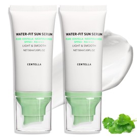 Centella Sunscreen SPF 50+, Face Sun Screen Long-Lasting Protection【Moisturizing Water Fit】【 Refreshing &Non-Greasy】【Lightweight】【NO White Cast - Dry Oily Skincare】Green × 2