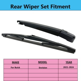 Rear Wiper Blade Arm Set Replacement for Buick Envision 2021 2022 2024 Back Glass Wipers, Factory OE Style Rear Windshield Wiper Arm & Wiper Blade