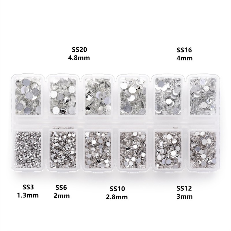 Zealer 4200 pcs flat back rhinestones DIY round crystal gems,