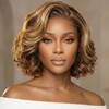 LDJOY Honey Blonde Synthetic Lace Front Wig 10 Inch Body
