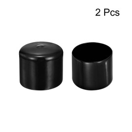 QUARKZMAN Pack of 2 Rubber End Caps 51 mm ID Rubber Caps Rubber Plugs Round Sliding Caps Chair Leg Caps Foot Caps Protective Caps End Tips Cover Plugs Plastic for Pipe Furniture Black