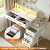 KOUSEI Vanity Desk Without Mirror, 47'' Small Makeup Vanity with