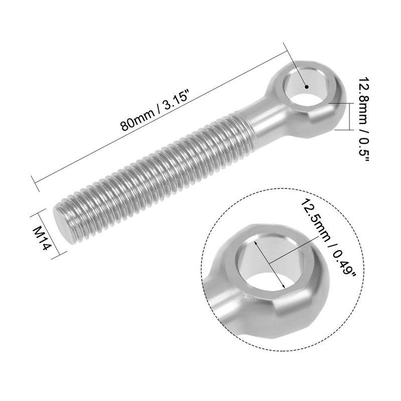 sourcing map M14 x 80mm Machinery Shoulder Swing Lifting Eye