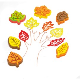 Baker Ross Foam Leaf-Shaped Stampers for Kids' Art Projects, to Decorate Cards, Collage, and Scrapbooking (Pack of 10)