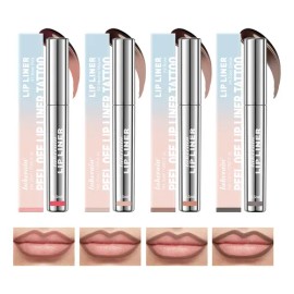 Delineador De Labios Tattoo Peel-off Brillo Labial Mate 4pcs