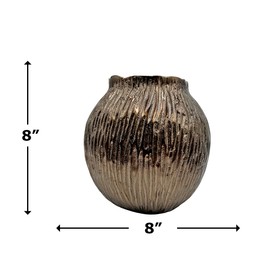 Bergamo Art 8 Inch Tall Decorative Handmade Aluminum Flower Vase in Bronze