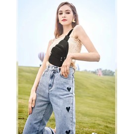 YAZEKOUS Small Sling Bag for Women Men, Crossbody Sling Backpack, Casual Daypack Backpacks Crossbody Bag for Hiking Travel