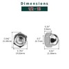 1/2-13 Acorn Hex Cap Nuts (10 pcs), 304 Stainless Steel