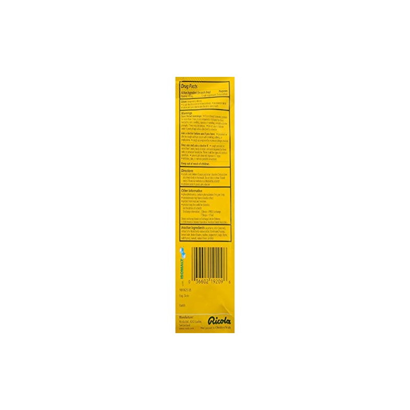 Ricola Cough Suppressant Throat Drops, Swiss Herb, Sugar Free, 19