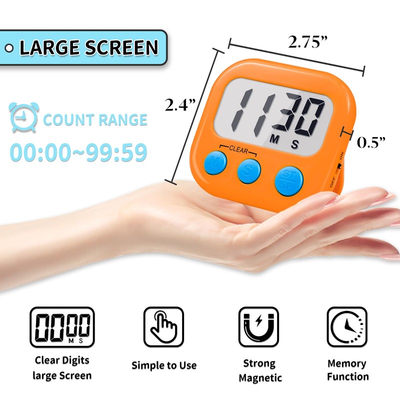 Timer for Kids Teachers Digital Kitchen Timers for Cooking Large