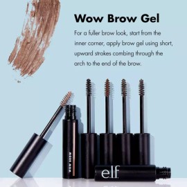 e.l.f. E.L.F 와우 브로우 젤 볼륨 조절 빌드 가능 왁스-젤 하이브리드 풍성하고 있는 눈썹 만들기 헤어 고정 E.L.F Wow Brow Gel Volume Control Buildable Wax-Gel Hybrid for Fuller Eyebrows держать Hair Fixing [Brunette]