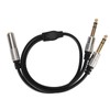 6.35mm Splitter Y Cable Mono Female to Dual Male 1/4