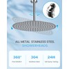 KINLIV 16 inch Large Ceiling Rainfall Shower Head Chrome -