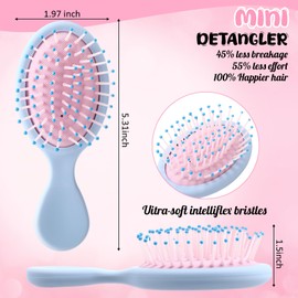 Sawysine 14 Pack Mini Wet Hair Brush Bulk Travel Toddler Detangling Brush Set Pocket Soft Bristles Wet Dry Small Brushes for Most Hair Type Multicolor Brushes Pack for Baby (Bright Colors)