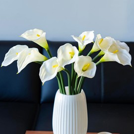 DUYONE - Ramo de Flores Artificiales de 65.0 cm de látex Grande y Suave al Tacto Real, Plantas de Tallo Largo, 5 Piezas para el hogar, Sala de Estar, recámara, Mesa de Comedor, Oficina, Boda,