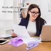 Cozlly Hole Punch Stapler Set, Purple Office Stapler Hole Punch,