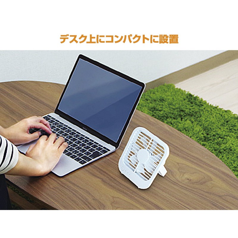 トップランド 11cm コンパクト デスクファン USB電源式 (風量3段階) ブラック SF-DK10 BK
