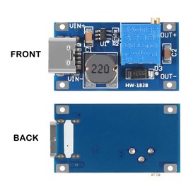 JUZITAO 15PCS Type C MT3608 DC-DC Step Up Boost Power Converter 2A Module Adjustable Step Up Voltage Regulator Board Voltage 2-24V to 5V-28V Output Voltage