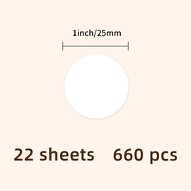 Yeachlaing 1" Round Colored Dot Stickers Labels,660 Pack,White